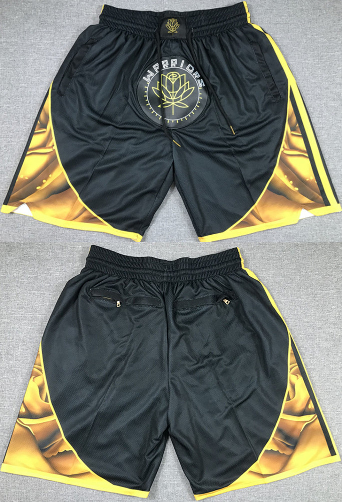 Men's Golden State Warriors Black City Edition Shorts(Run Small) - Click Image to Close